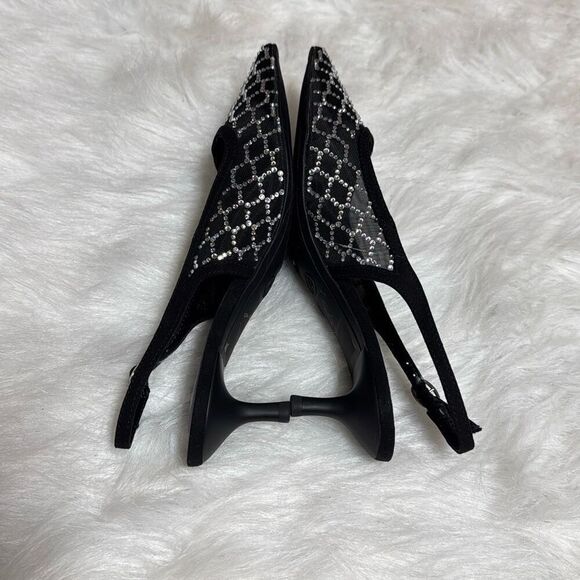 A New Day Women's Black Gigi Embellished Slingback Kitten Heels Size 7.5 NEW - Picture 5 of 8
